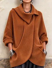 Lenneke – Oversize-Jacke mit Asymmetrischem Kragen und Taschen