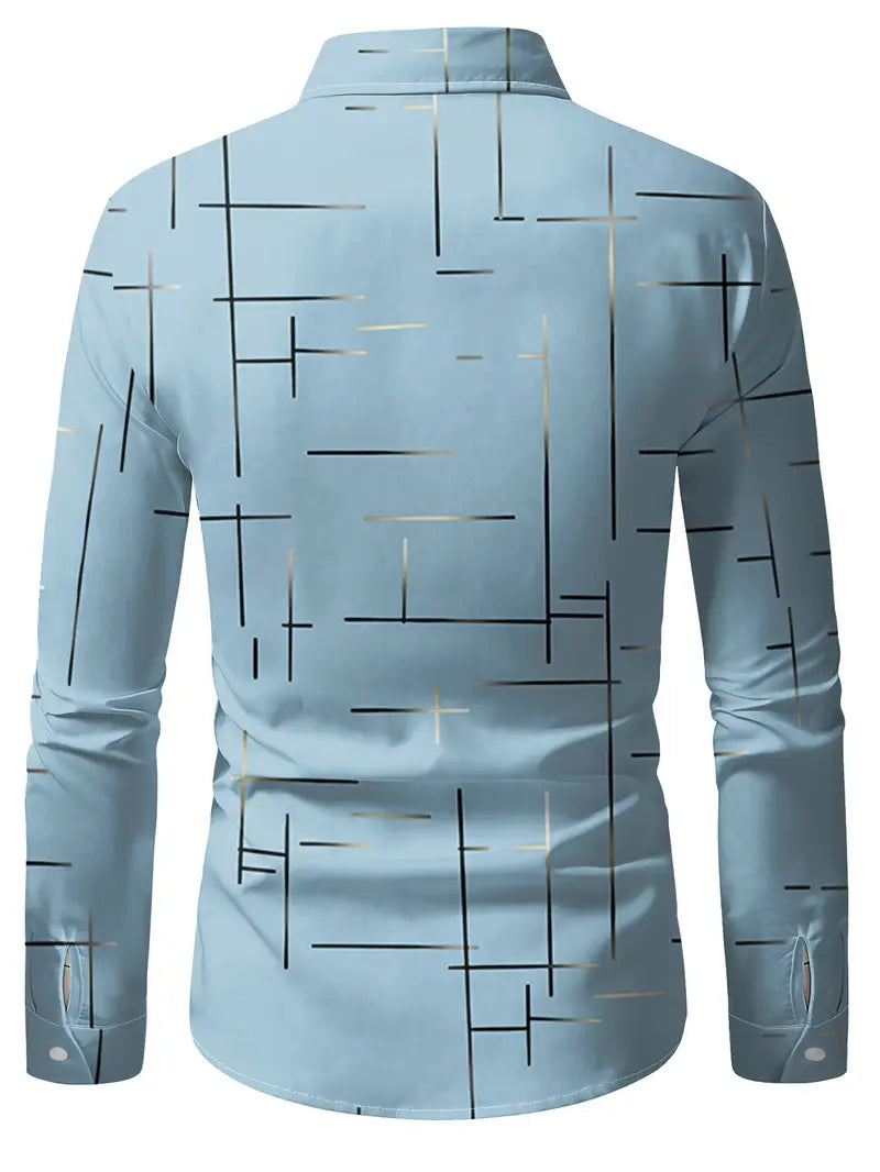 Nerio - Langarmhemd Mit Geometrischem Drucken