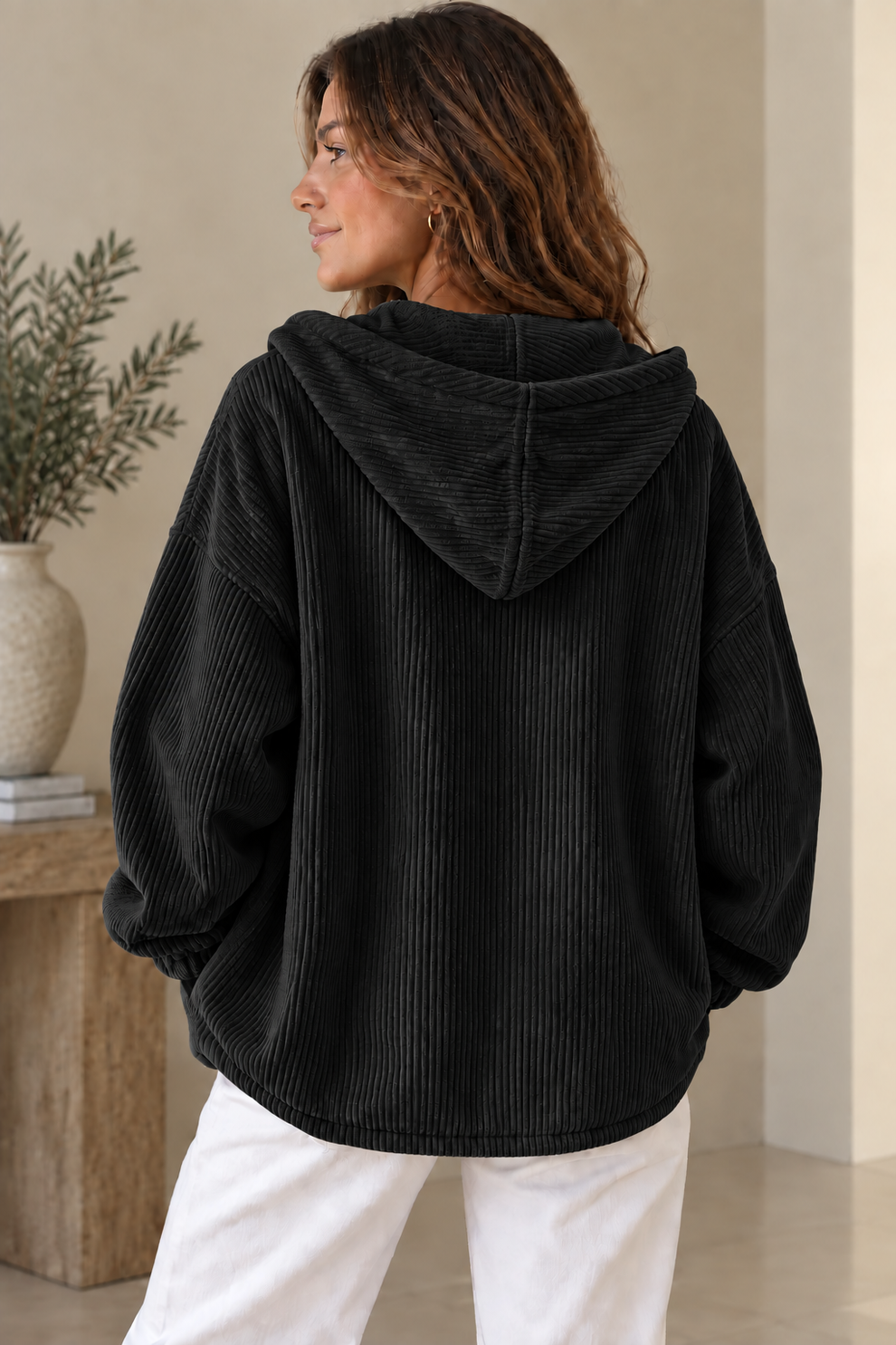 Nalina – Übergröße-Kapuzen Jacke Aus Cord