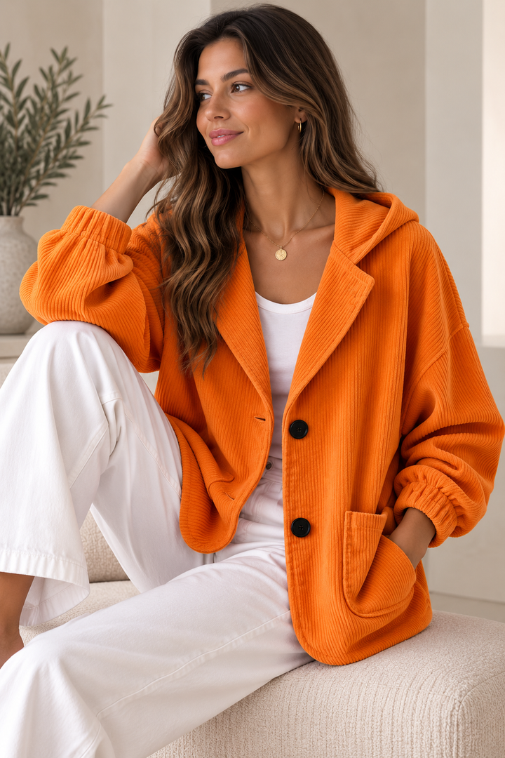 Nalina – Übergröße-Kapuzen Jacke Aus Cord