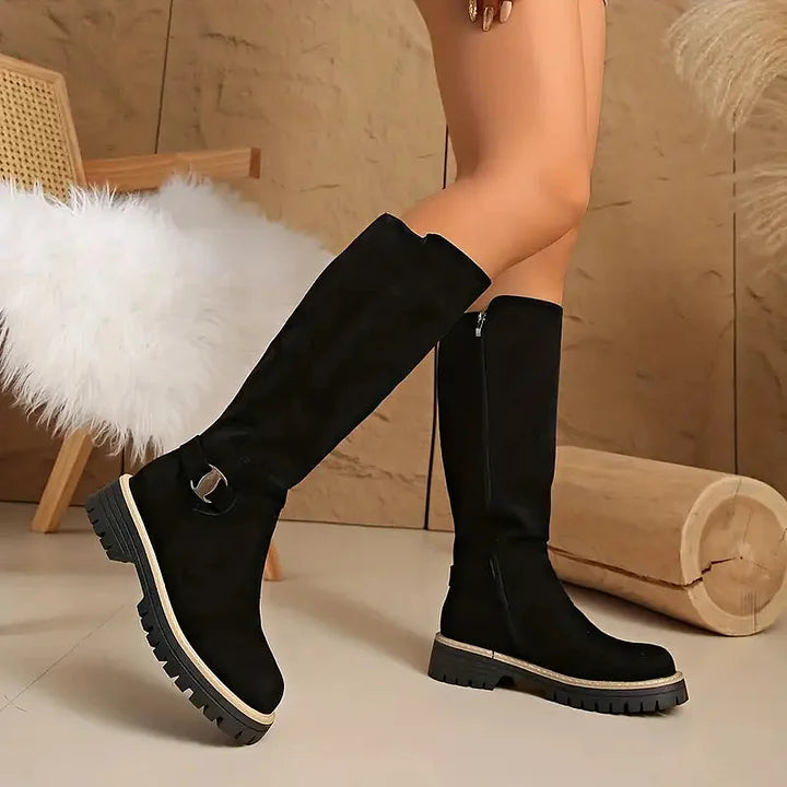 Laneya – Kniehohe Stiefel Mit Reißverschluss