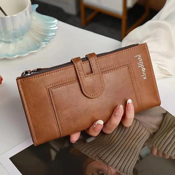 Hinina – Lederbrieftasche Mit Doppeltem Reißverschluss