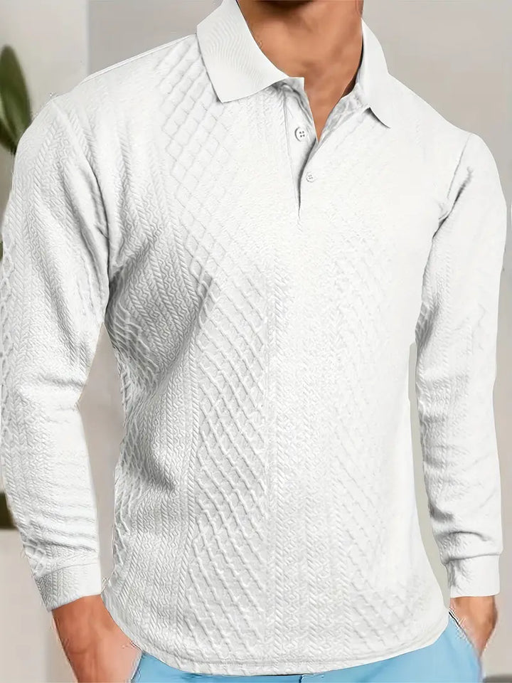 Benoit – Lior Strukturiertes T-Hemd Mit Jacquard Kragen