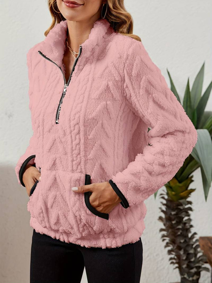 Naama - Halb Reißverschluss Pullover Mit Tasche