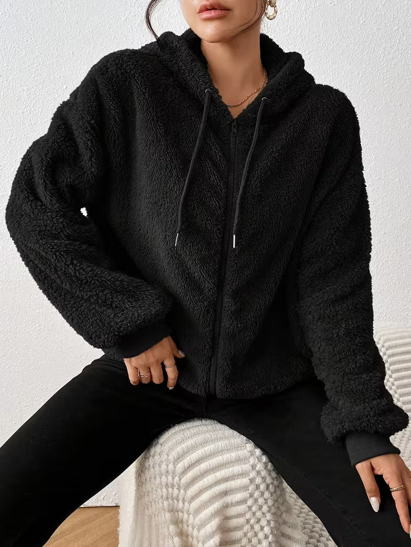 Keriana - Casual Hooded Warm Furry Jacket