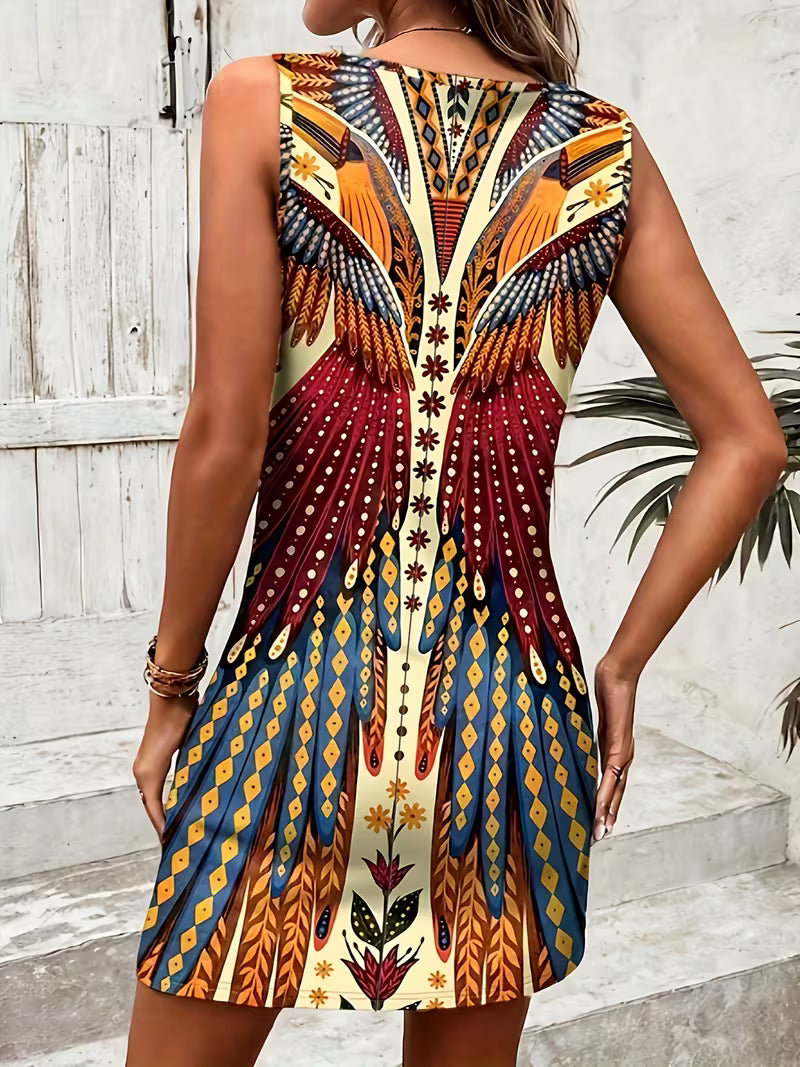 Sajila – Sommerkleid in A-Linie Mit Bohemian-Drucken