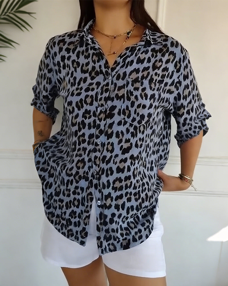 Shifra - Modische Bluse Mit Leopardenmuster