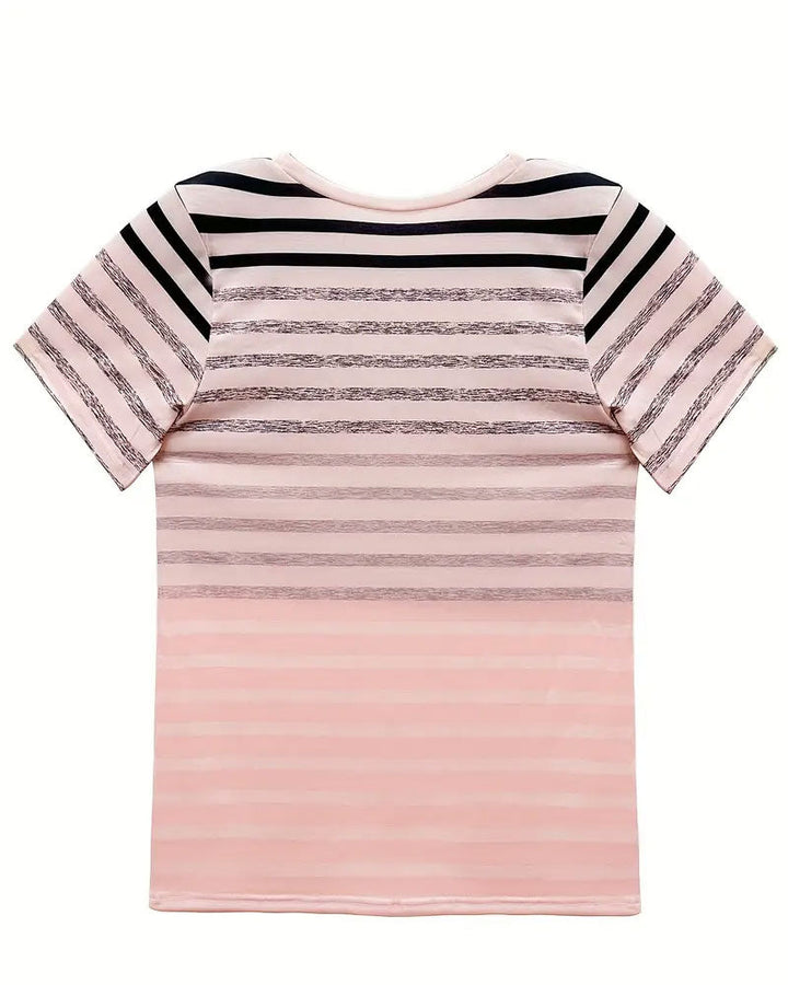 Kellie - Gestreiftes Kurzarm-T-Shirt Mit Rundhalsausschnitt