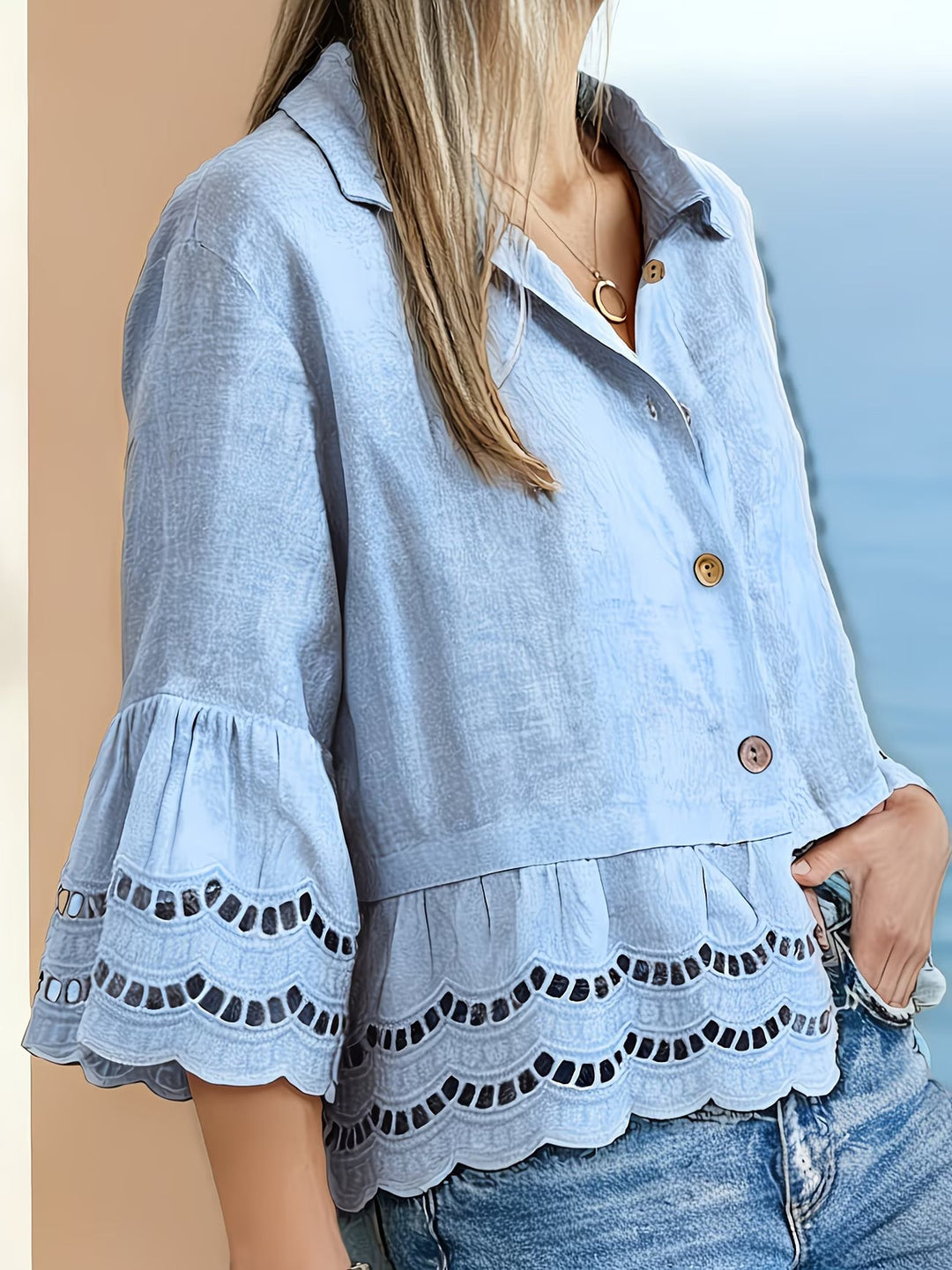 Solenn – Elegante Bluse mit Knopfleiste