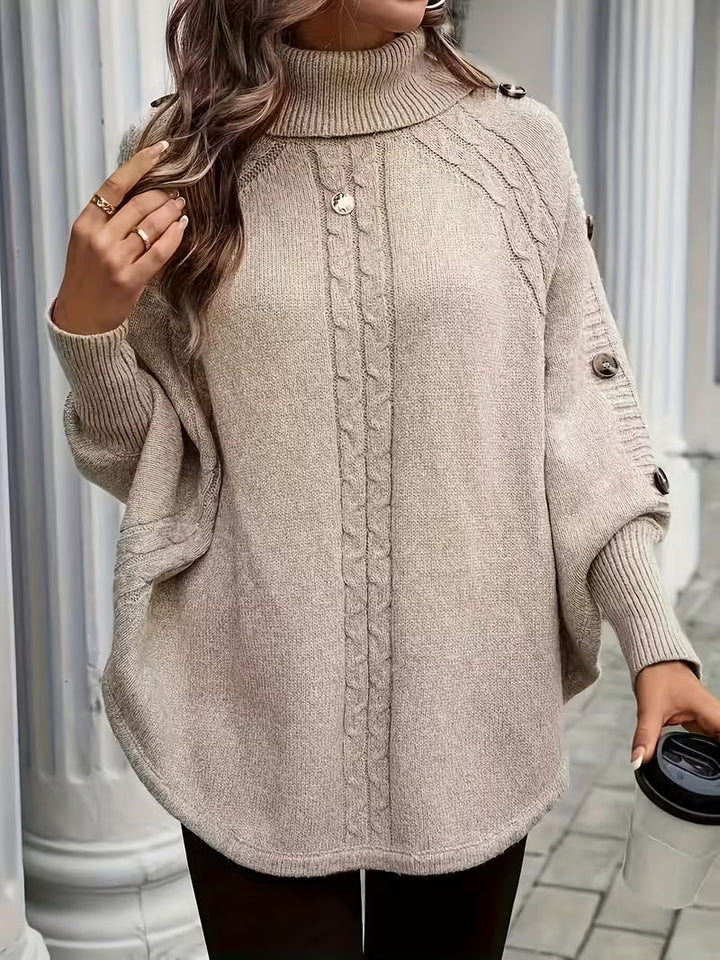 Lolana – Pullover Mit Hohem Kragen Und Gedrehtem Stil