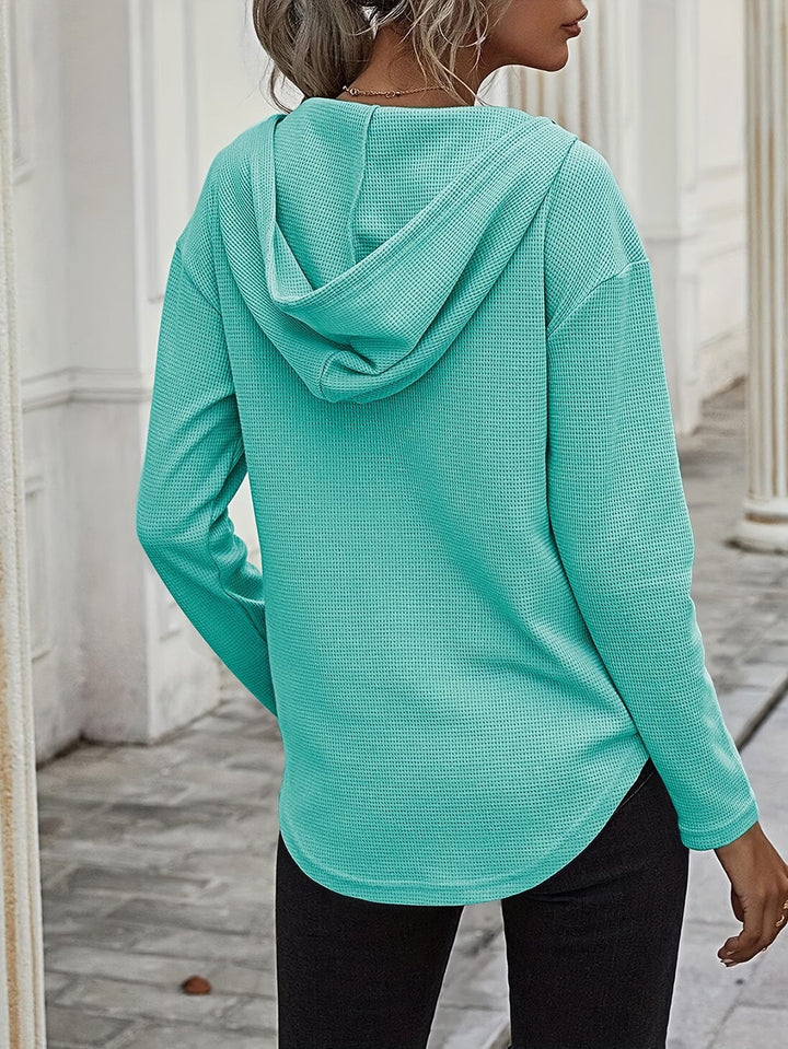 Seonie – Langarm Kapuzenpulli Mit V-ausschnitt