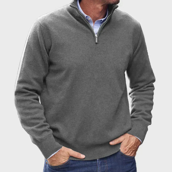 Mitch - Langarm Reißverschluss Pullover