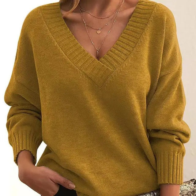 Mordane – Eleganter Langarm Pullover Mit V-Ausschnitt
