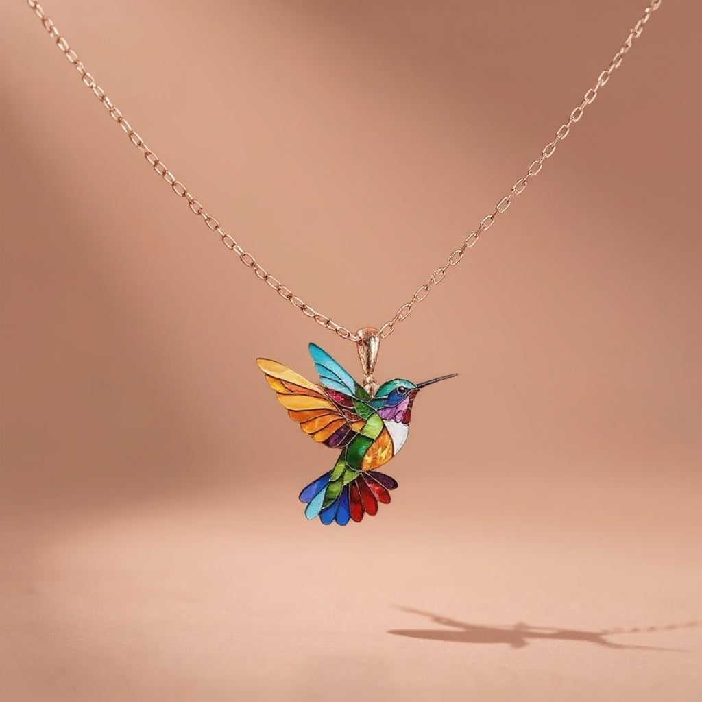 Nahla – Kolibri Halskette und Ohrringe