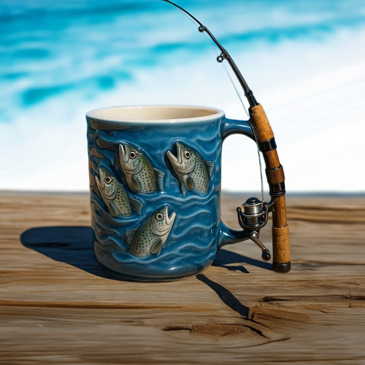 TideRoast – Angelbecher mit Mini Angelruten Griff