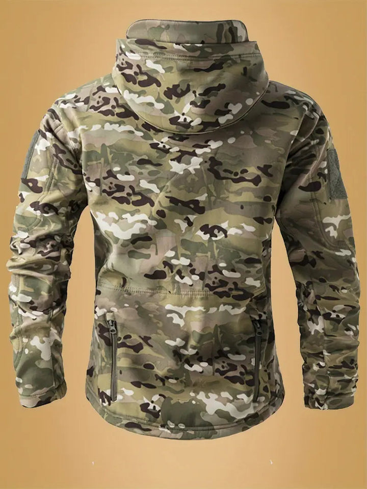 Mikel - Army Mantel Mit Hohem Kragen Und Kapuze