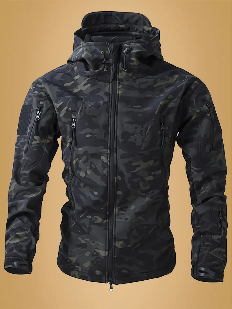 Mikel - Army Mantel Mit Hohem Kragen Und Kapuze