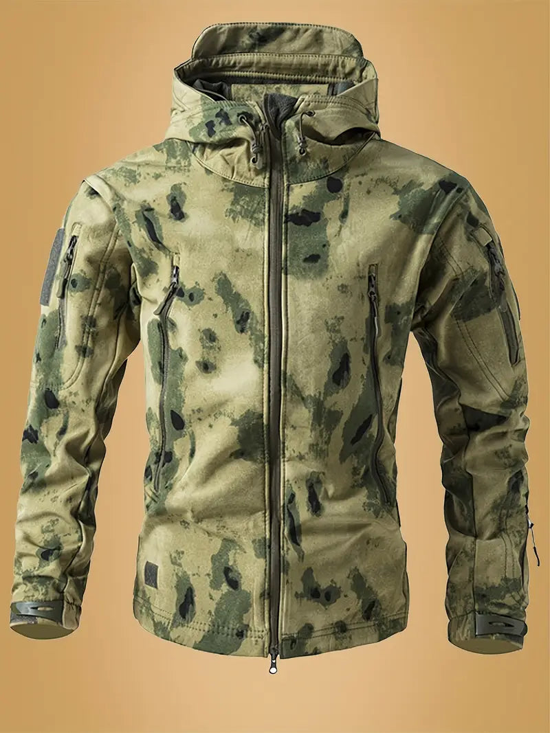 Mikel - Army Mantel Mit Hohem Kragen Und Kapuze