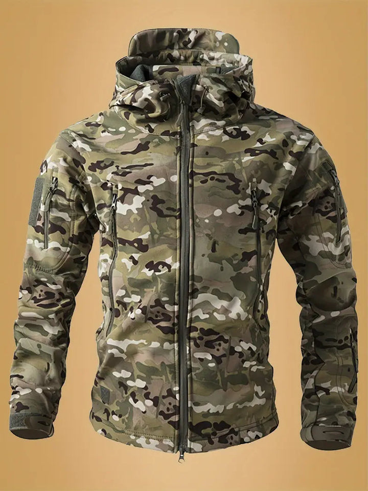 Mikel - Army Mantel Mit Hohem Kragen Und Kapuze