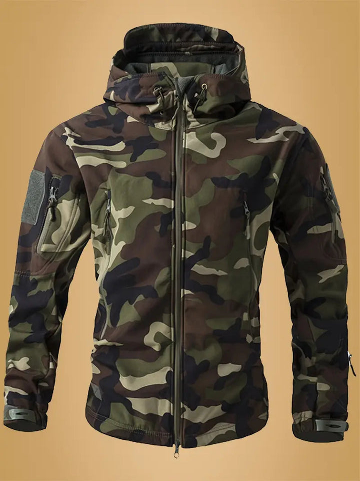 Mikel - Army Mantel Mit Hohem Kragen Und Kapuze