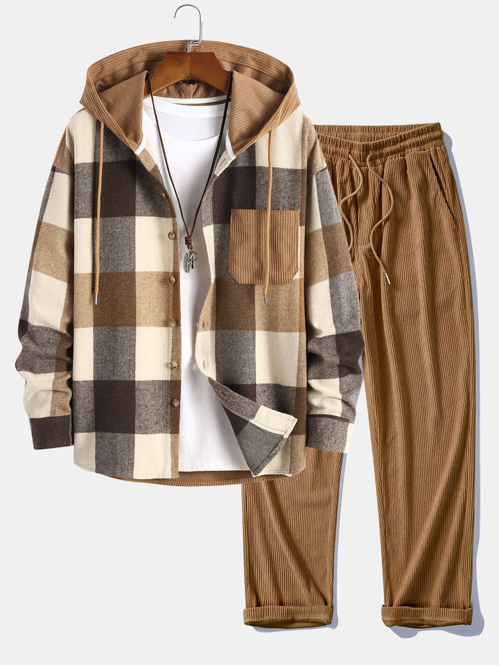 Balthazar – Set Aus Kapuzenpullover Und Hose Aus Cord Patchwork
