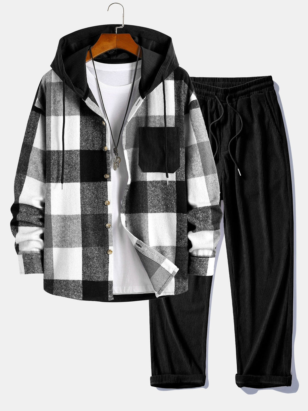 Balthazar – Set Aus Kapuzenpullover Und Hose Aus Cord Patchwork