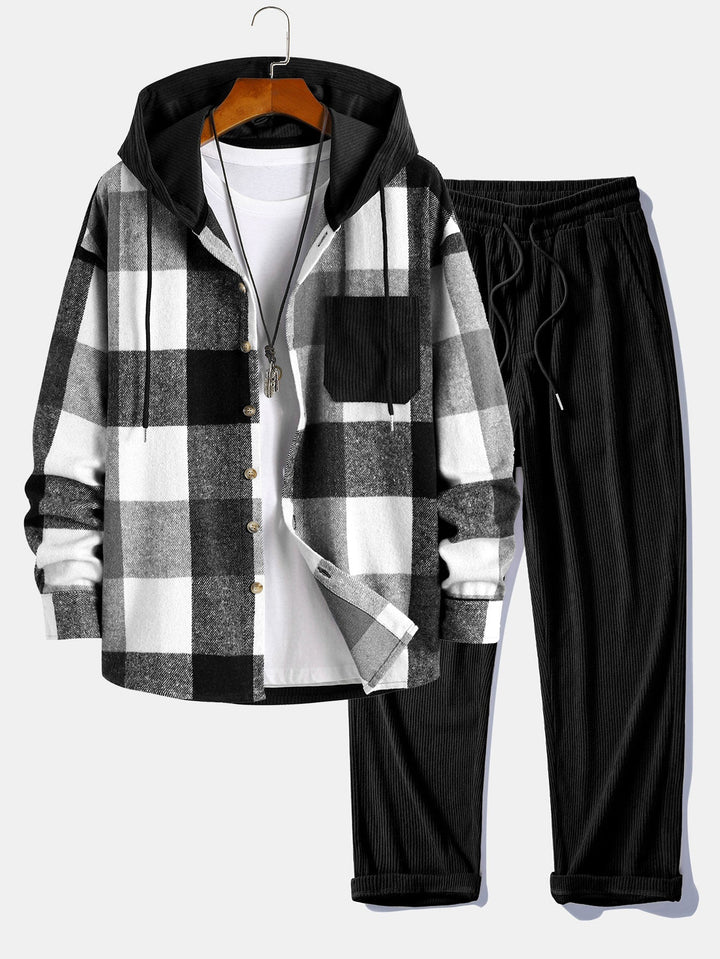 Balthazar – Set Aus Kapuzenpullover Und Hose Aus Cord Patchwork