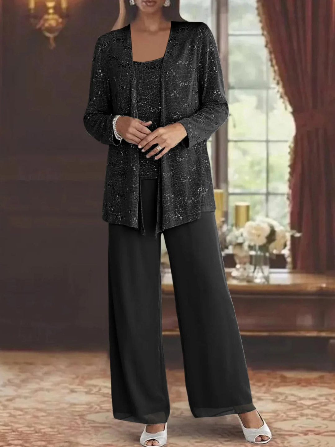 Gimena – Set Aus Glitzer-strickjacke Und Hose