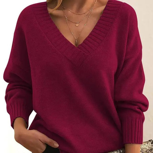 Mordane – Eleganter Langarm Pullover Mit V-Ausschnitt
