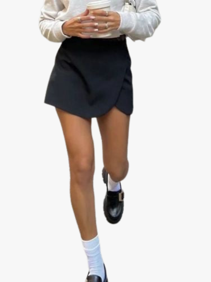 Shavina – Mini-Skort Mit Hoher Taille Und Wickeloptik