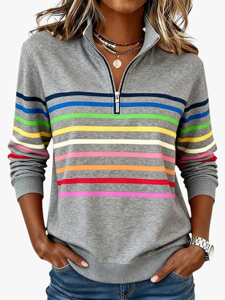 Mourinda - Gestreiftes Sweatshirt in Viertellänge
