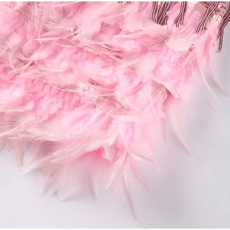 Jemima – Stilvolles Minikleid Mit Federn