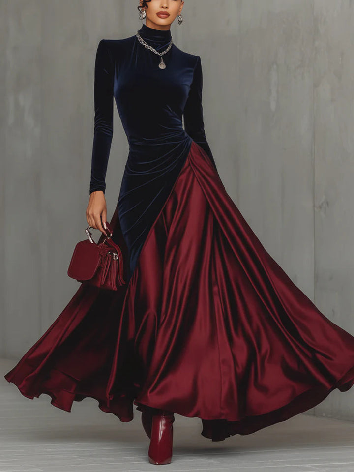 Lucrece - Zweifarbiges Langes Kleid