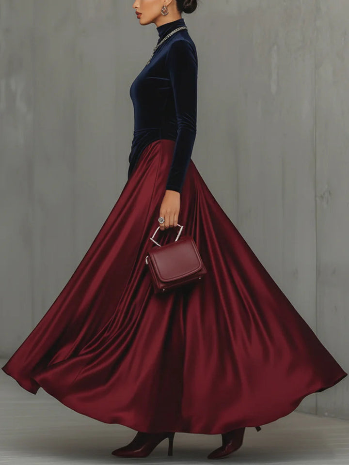 Lucrece - Zweifarbiges Langes Kleid