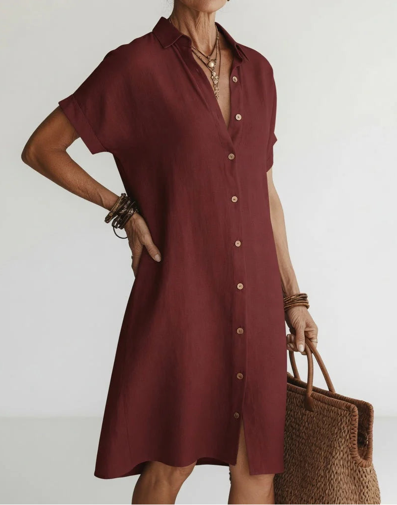 Nilisha – Midi-Shirtkleid Aus Leinen Und Baumwolle