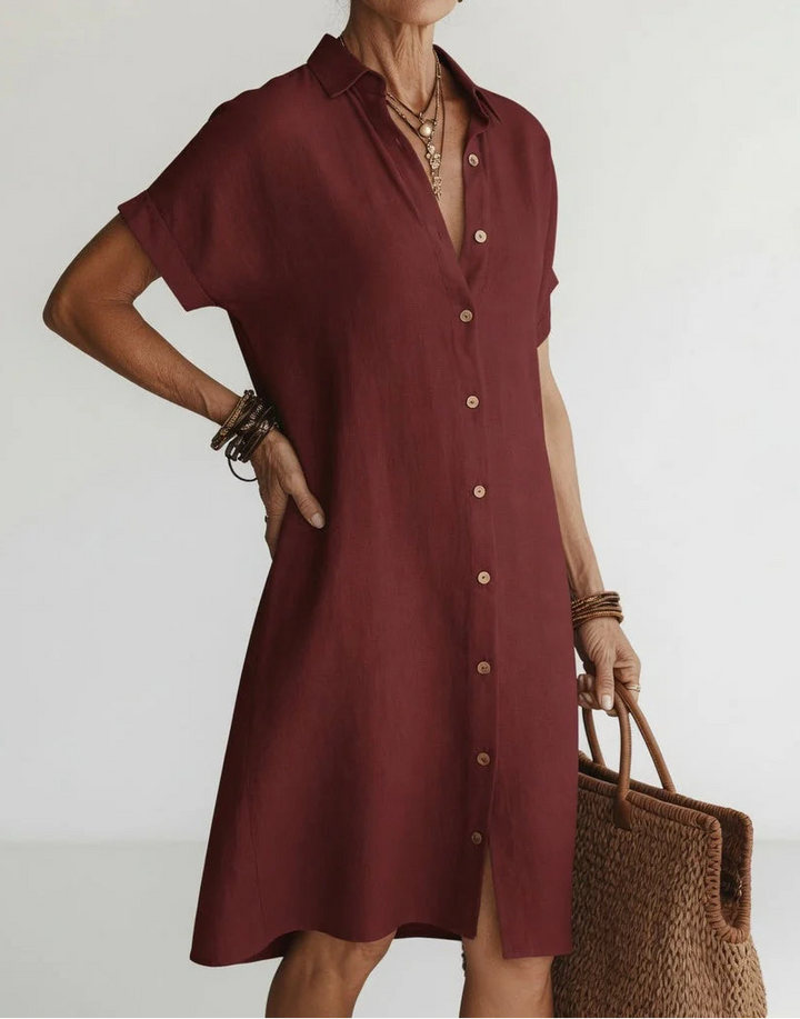 Nilisha – Midi-Shirtkleid Aus Leinen Und Baumwolle