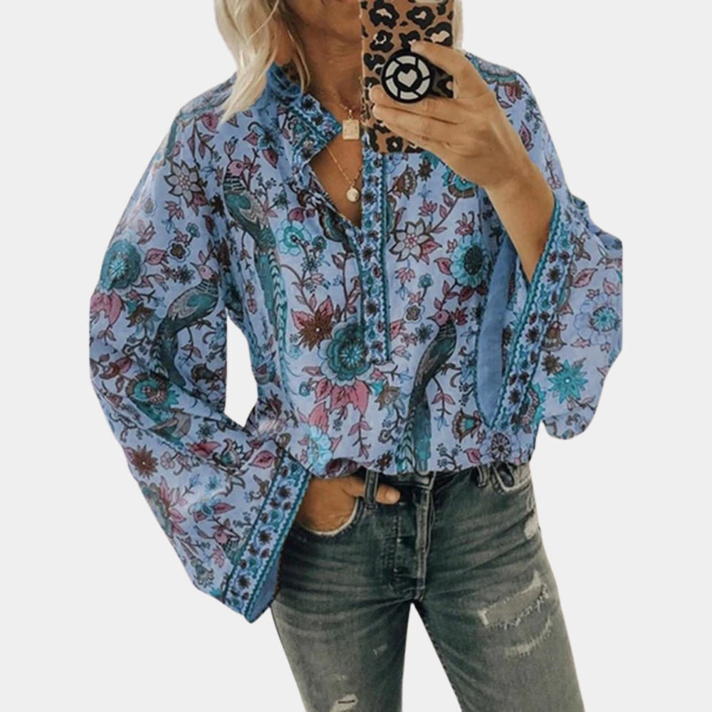 Marilyn - Blüte Muster Bluse