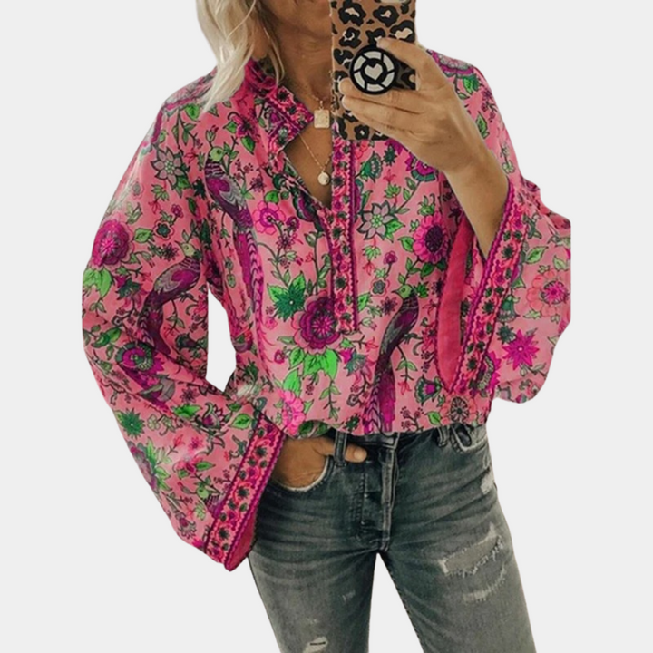 Marilyn - Blüte Muster Bluse