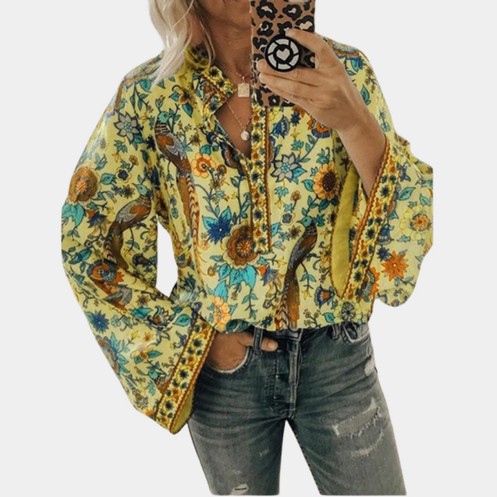 Marilyn - Blüte Muster Bluse