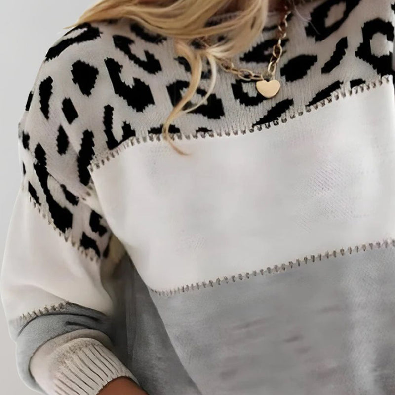 Diletta – Eleganter Pullover Mit Leopardenmuster