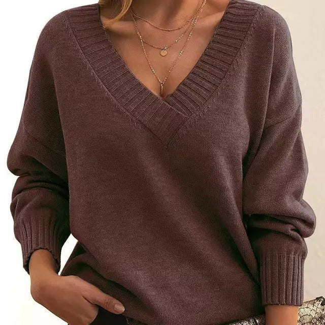 Mordane – Eleganter Langarm Pullover Mit V-Ausschnitt