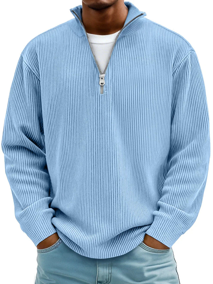 Trestan – Gerippter Pullover mit Langen Ärmeln und Viertelreißverschluss