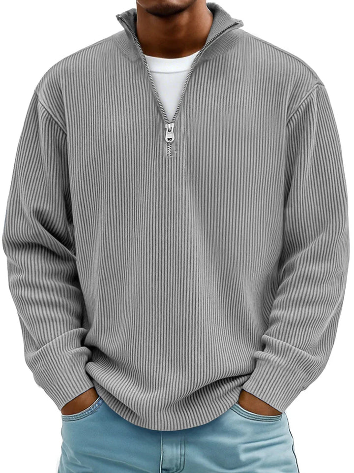 Trestan – Gerippter Pullover mit Langen Ärmeln und Viertelreißverschluss