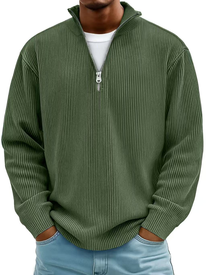 Trestan – Gerippter Pullover mit Langen Ärmeln und Viertelreißverschluss