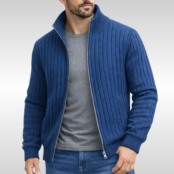 Roald – Klassische Strickjacke Mit Reißverschluss
