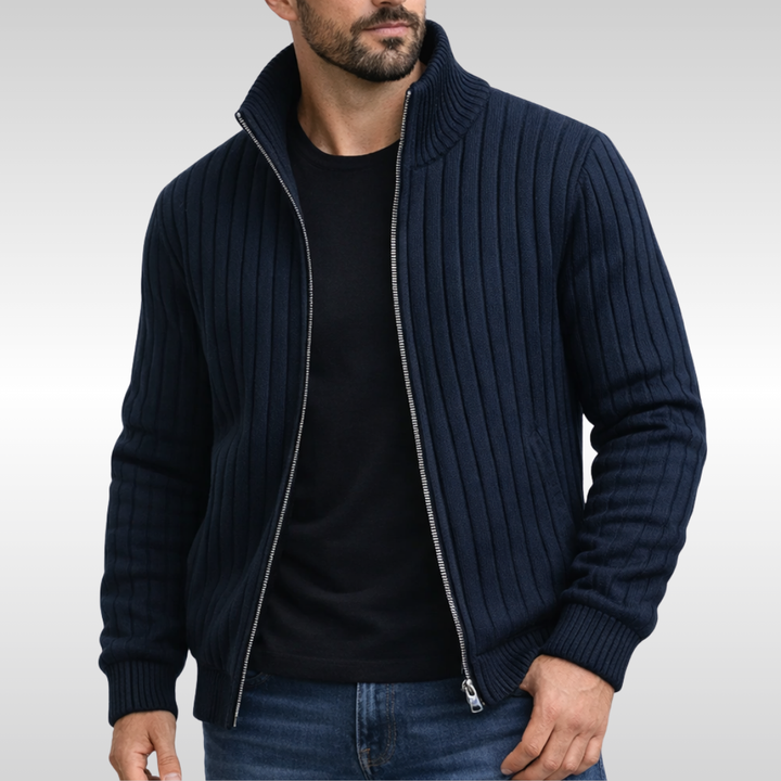 Roald – Klassische Strickjacke Mit Reißverschluss