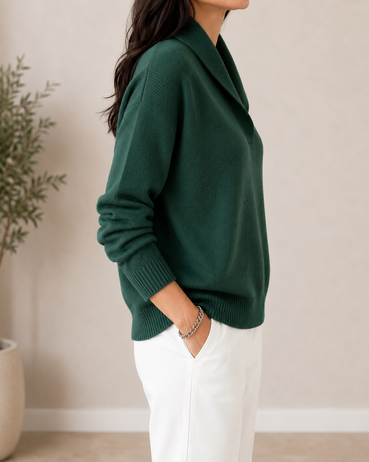 Samilla – Langarmpullover Mit V-ausschnitt