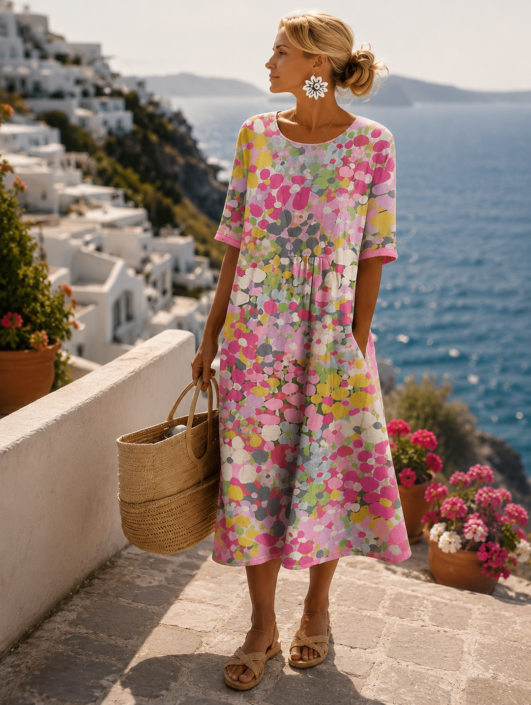 Slaina – Midikleid mit Blumenmuster