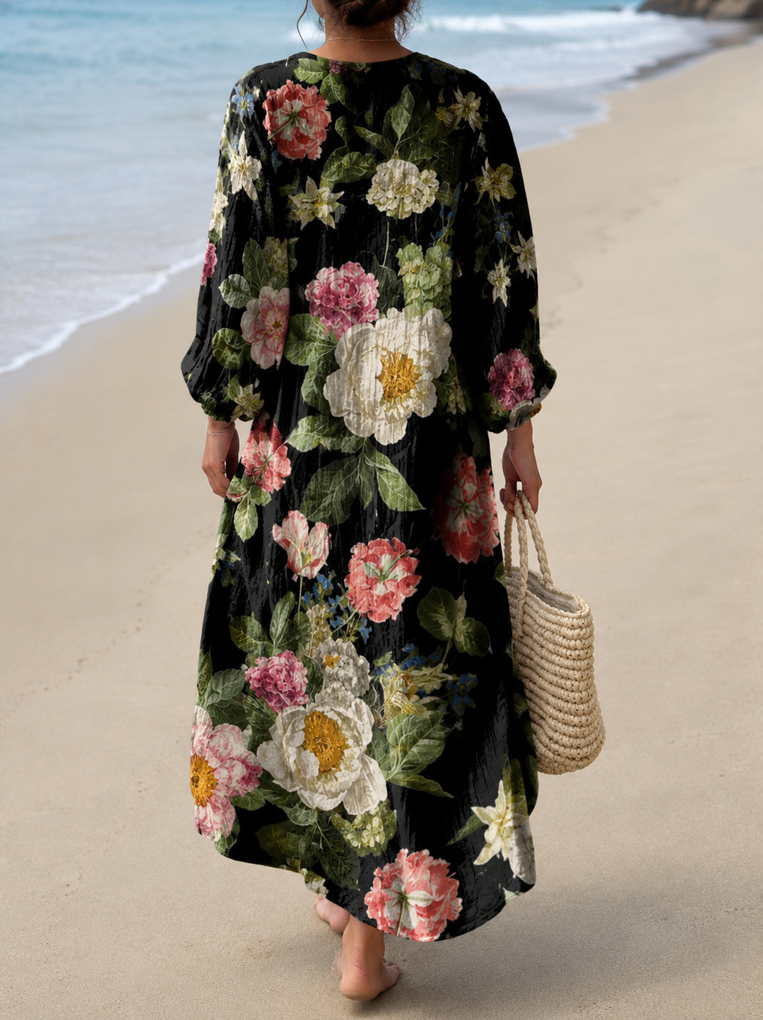 Zylina – Midikleid Mit V-Ausschnitt Und Blumenmuster