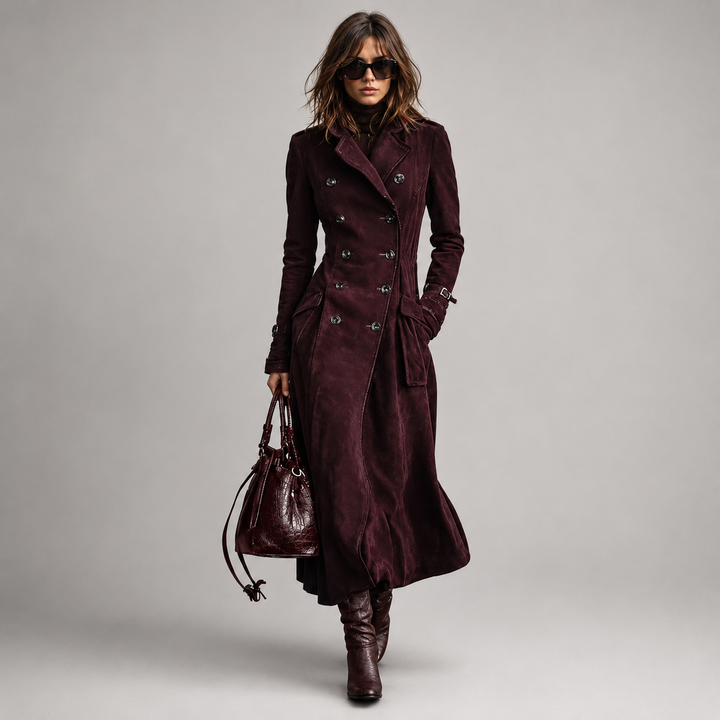 Derya - Langer Trenchcoat Aus Wildleder
